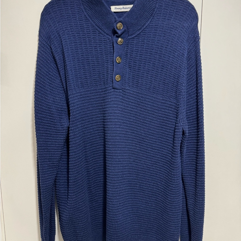Tommy Bahama Blue Crewneck Sweater Textured Knit